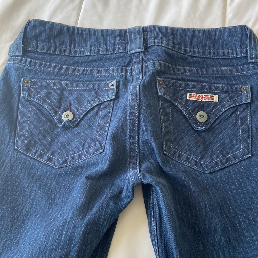 Hudson Jeans Pinstripe size 28 altered to Petite length approx 28 in